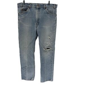 Vintage Levi's 505 Jeans Orange Tab 80's 90's Light Wash Made In USA Men 37X28